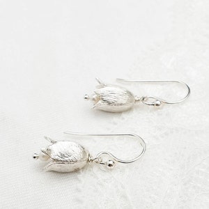 Lily of the Valley earrings in 925 sterling silver and freshwater pearl by Maj Stougaard, Gift for her image 10