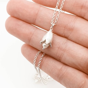 Delicate Lily of the Valley blossom Necklace 925 sterling silver and freshwater pearl by MAj Stougaard, Gift for her image 3