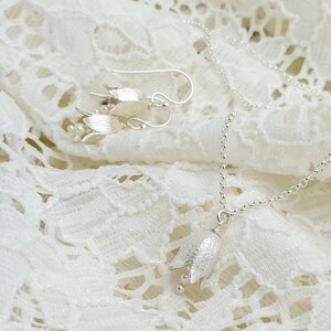 Lily of the Valley earrings in 925 sterling silver and freshwater pearl by Maj Stougaard, Gift for her image 9