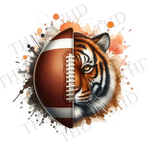 Fußball Tiger, Fußball Tailgate Dekor, Fußballsaison, Fußball Clipart JPG / PNG Bild für Sublimation / Heat Press