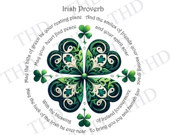 Irish Proverb, Blessing JPG/PNG Downloadable Clipart, For Sublimation/Heat Press, Designs For T-Shirts, Hat, Bags, Mugs