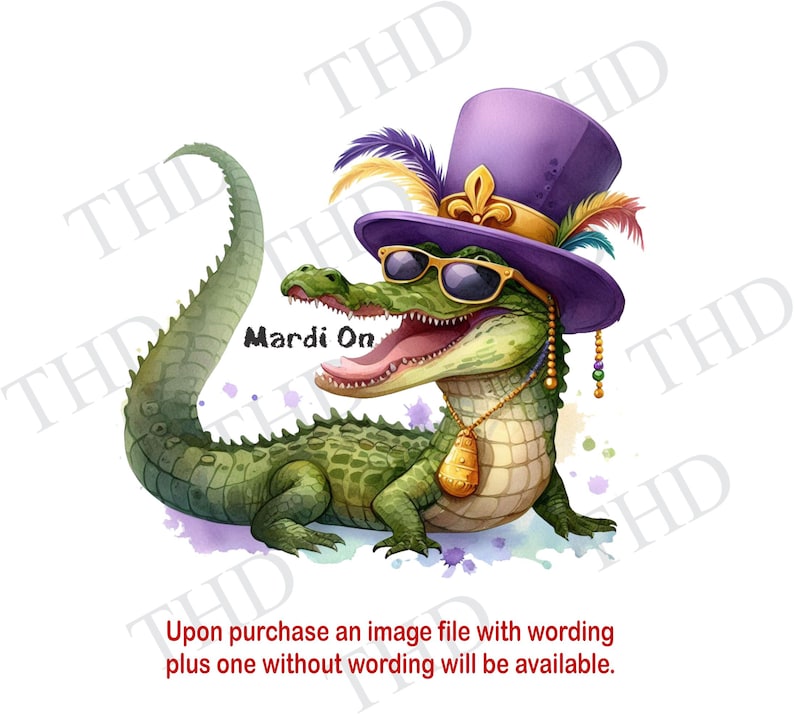 mardi gras alligator figurine