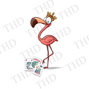 Funny Mah Jongg Flamingo PNG Clipart: Sublimation/Heat Press (Digital Download)