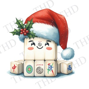 Weihnachten Mah Jongg Schneemann / Frohe Feiertage PNG, Clipart für Sublimation / Heat Press