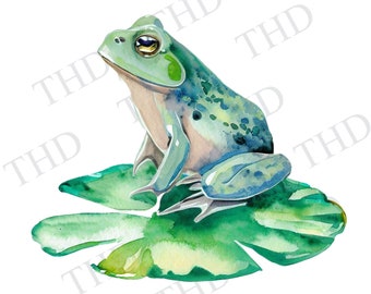 Watercolor Frog png/clipart