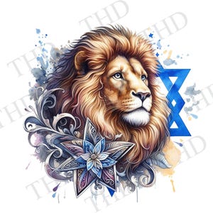 Davidster en leeuw/Israëls nationale symbool/bid voor vrede/Israëls oorlogsinspanning/clipart/Joodse png-afbeelding/afbeelding/ontwerp