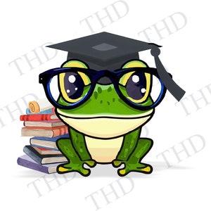 Remise des diplômes grenouille Clipart / Image PNG