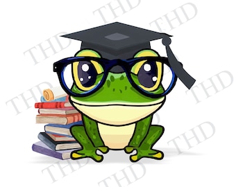 Graduation Frog Clipart / PNG Image