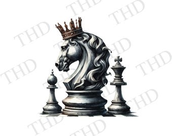 Chess King, Instant Digital Download, Commercial use PNG, Clipart for Sublimation/Heat Press