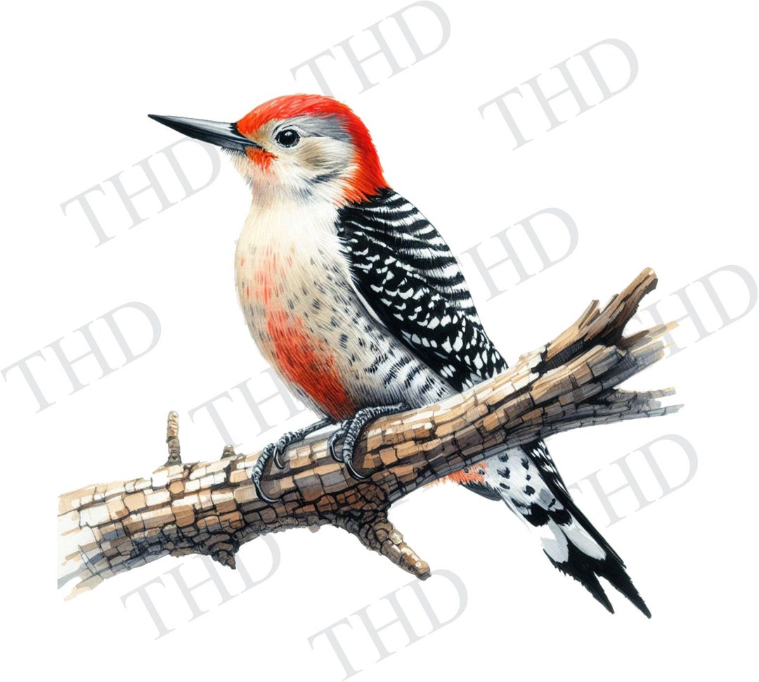 Red Belly Woodpecker Png/clipart - Etsy