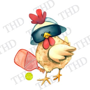 Pickleball Chicken Clipart JPG/PNG Clipart Immagine scaricabile per pressa a caldo e sublimazione