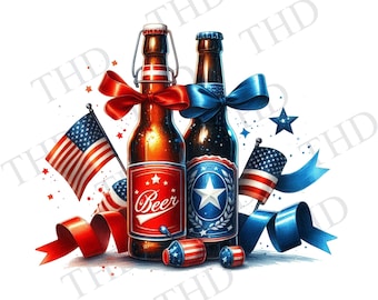 Patriotic Decor/Beer Design/ Independence Day/ Fourth Of July Decor/ Clipart/JPG/PNG Image