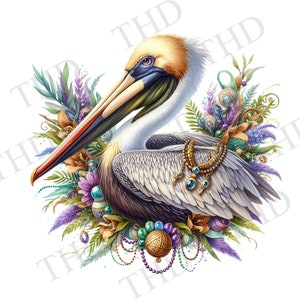 Pellicano del Mardi Gras, PNG, Clipart per sublimazione/stampa a caldo