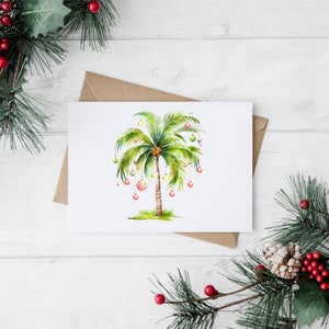 Tropical palm christmas cards