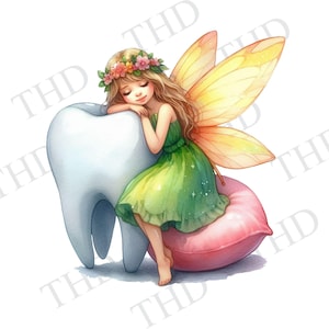 Image téléchargeable de fée des dents, PNG, clipart pour sublimation/presse à chaud