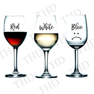 Bicchieri da vino rosso bianco e blu png/clipart, immagine per sublimazione/pressa a caldo