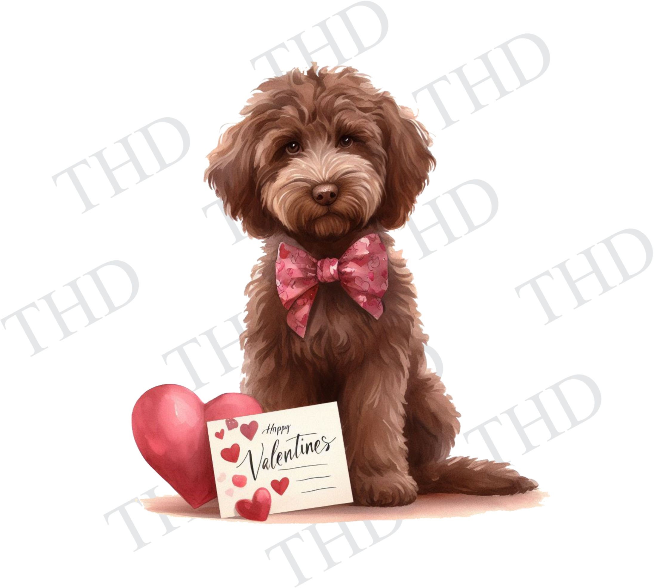 バレンタイン ブラウン ラブラドゥードル PNG、昇華/ヒートプレス/グラフィック/デザイン用クリップアート - Etsy 日本, image size:2191x1969