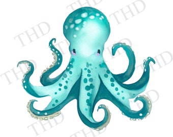 Watercolor Octopus png/clipart