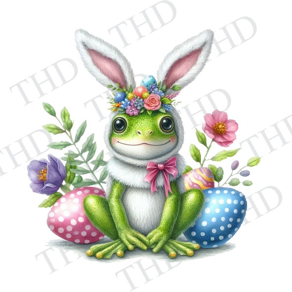 Easter Bunny frog png/clipart, Easter Image For Sublimation/Heat Press