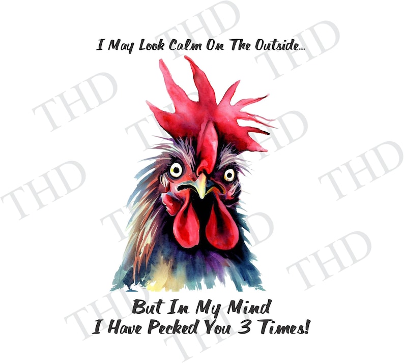 Crazy Rooster Clipart/ PNG Image - Etsy