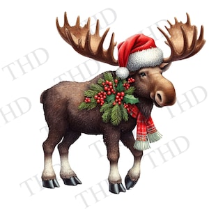 Christmas Moose, Holidays, Christmas PNG, Clipart for Sublimation/Heat Press