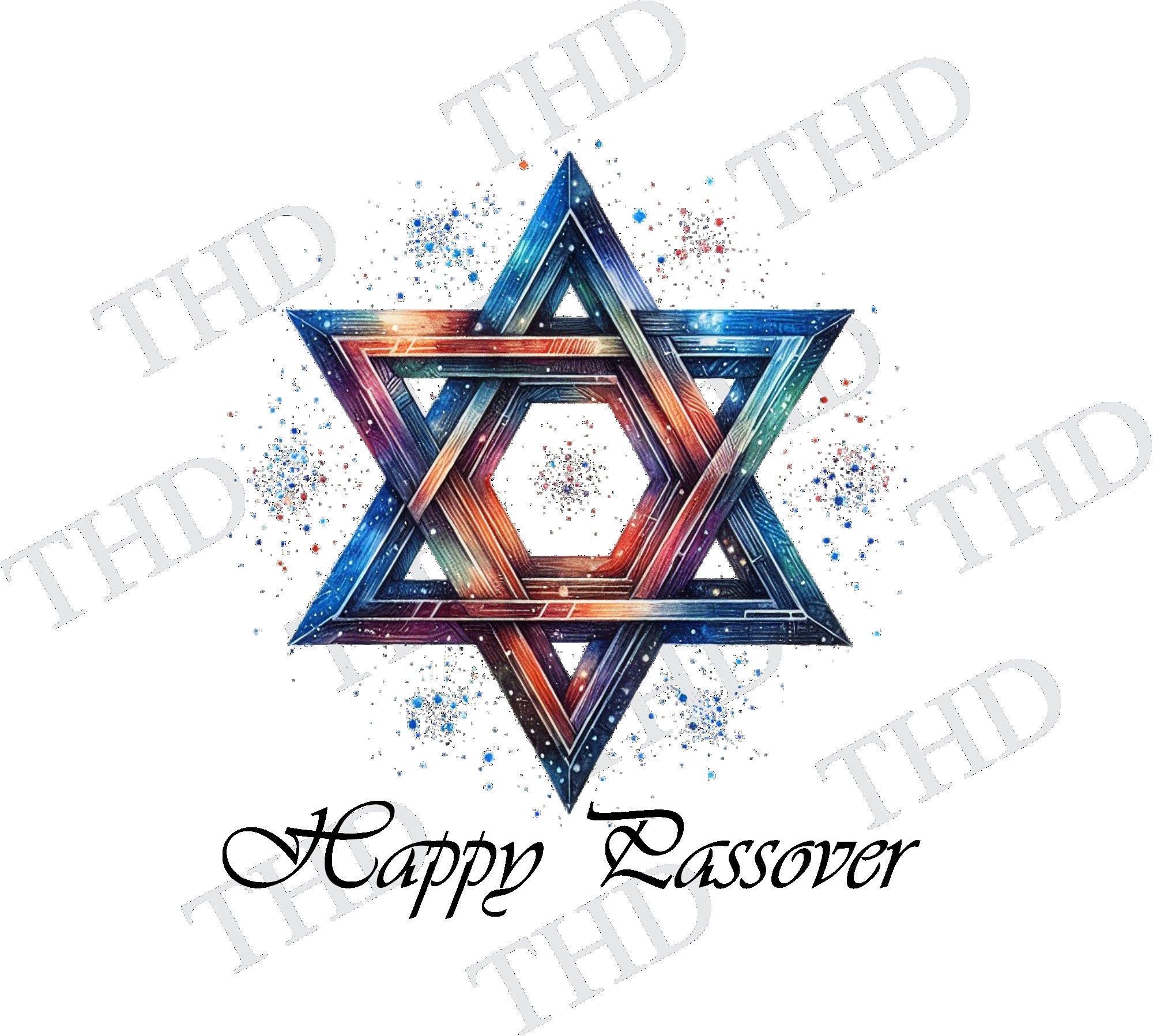 Happy Passover Star of David Digital PNG, Clipart for Sublimation/heat ...
