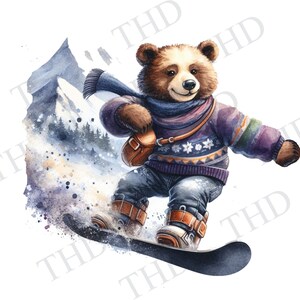 Planche à neige, ski, Sports d'hiver, clipart JPG/PNG à télécharger, pour sublimation/presse à chaud, création de t-shirt, tasses, chapeaux, sacs