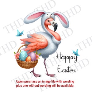 Osterhase Flamingo png / Clipart, Osterbild für Sublimation / Heat Press