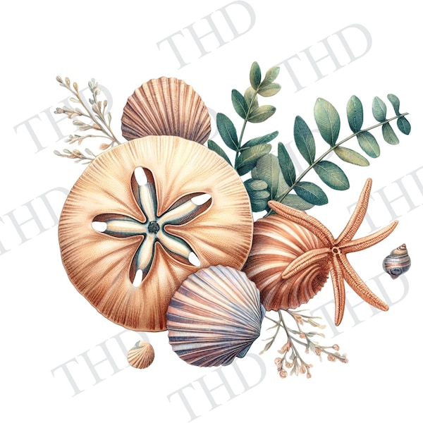 Sand Dollar and Shells png/clipart