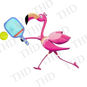 Pickleball Flamingo/Pickle Ball Clipart / Immagine PNG