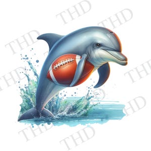 Image téléchargeable de football, dauphin JPG/PNG, clipart pour sublimation/presse à chaud