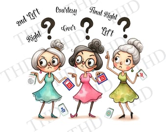 Mah Jongg Charleston Confusion Clipart: JPG/PNG Digital Download