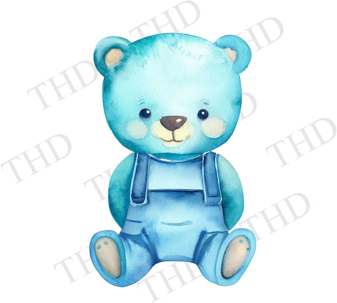 Blue Baby Boy Teddy Bear Blue Teddy Bear PNG for Etsy