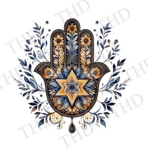 Hamsa, symboles juifs, PNG, clipart pour sublimation/presse à chaud