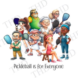 Funny Pickleball, Pickleball Players, Dowloadable Clipart JPG/PNG Image