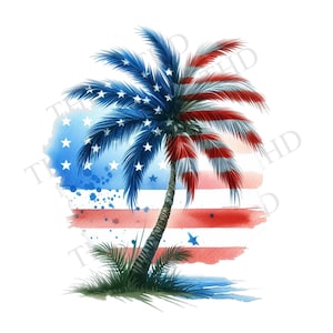 Palmier patriotique, 4 juillet png/clipart