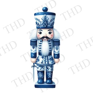 Soldado de brinquedo quebra-nozes chinoiserie de Natal, decoração de Natal, JPG/PNG, clipart para sublimação/prensa térmica
