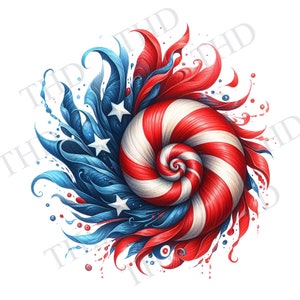 Diseño de concha patriótica/ Diseño náutico/Clipart/Imagen JPG/PNG para sublimación y prensa de calor