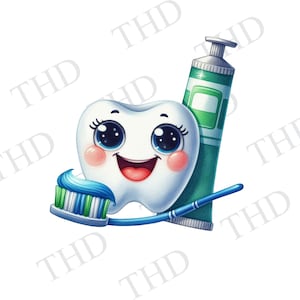 Clipart di bambini che lavano i denti per sublimazione/pressa a caldo