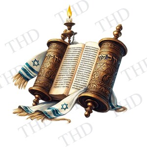 Torah, symboles juifs, PNG, clipart pour sublimation/presse à chaud