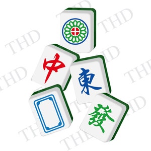 Mah Jongg Tiles PNG, Mah Jongg Clipart scaricabile per magliette, carte e tazze, per sublimazione/stampa a caldo
