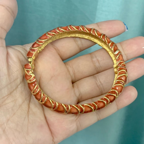 Tiger KJL Kenneth J Lane clamper enamel bracelet - image 2