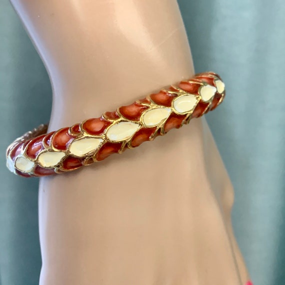 Tiger KJL Kenneth J Lane clamper enamel bracelet - image 3