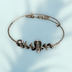 A & A rare Cobra bangle bracelet, silver tone
