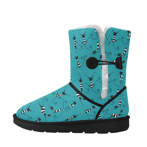 Turquoise Winter Snow Boots Women \u0026 