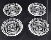 Set of 8 German 24 Lead Crystal Wine Champagne Coasters by Seebachhutte Cut Crystal with Dot Center 3-1 2