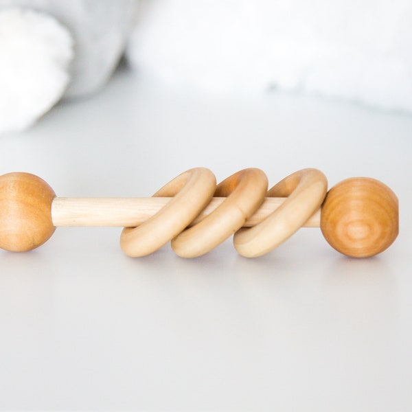 Infant Rattle, Montessori Rattle, Wooden Rattle, Organic Baby Toy, Wooden Baby Toy, Wood Baby Rattle, Baby Shower Gift