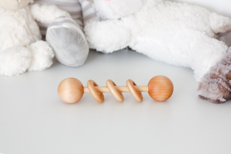 Baby Rattle Montessori Rattle Wooden Rattle Organic Baby | Etsy