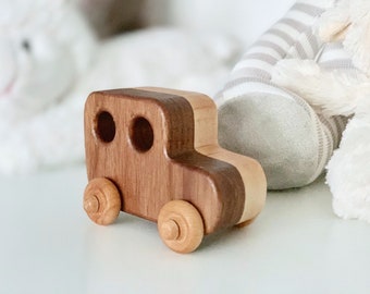 Wooden Toy Car - Maple and Walnut Baby Toy / Toddler Toy