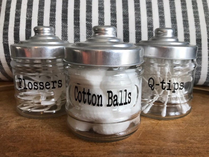 Cotton Balls and Qtips Labels Bathroom Labels Bathroom Etsy